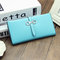 Stylish PU Leather Multi-slots Long Wallet Card Holder Purse For Women - Sky Blue
