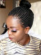Afro Braid Short Curly Hair High Temperature Fiber Full Head Cover Wig - Black