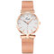 Fashion Elegant Women Watches Rose Gold Alloy Adjustable Band Case No Number Dial Quartz Watch - White
