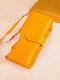 Genuine Leather Vintage Multi-slots Wallet Long Multi-Function Anti-Theft Purse - Yellow