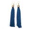 Bohemian Floss Silk Tassel Long Earrings  - Royal Blue
