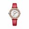 100 Languages I love you 520 Watch Nano Micro-carved Rhinestone Inlay Leather Watch - Red