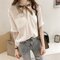 Large Size Women's Foreign Thin Slim Belly Shirt Loose Wild Half - White