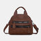 Women Multi-pocket Handbags Waterproof Crossbody Leather Bag - Brown 1