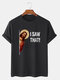 Kurzarm-T-Shirts aus Baumwolle mit lustigem Jesus-Slogan-Aufdruck für Herren - Schwarz