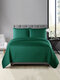 3PCs Dacron Embosses Pattern Solid Color Bedding Sets Bedspread Quilt Cover Pillowcase - Green
