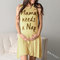 Letters Printed Sleeveless Maternity Dress Home Dress - Yellow