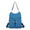 Women Nylon Multi-functional Multi-pockets Shoulder Bags Crossbody Bags Backpack - Sky Blue
