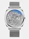 Jassy 6 Colors Stainless Steel Business Casual Sports Waterproof Calendar Luminous Quartz Watch - #06