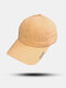 Unisex Cotton Solid Color Letter Pattern Embroidery Sunscreen Fashion Baseball Cap - Beige