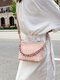 Women Travel Straw Daisy Handbag Crossbody Bag - Pink