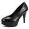 Women Big Size Pure Color High Heel Office Lady Pumps - Black