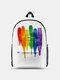 Women Nylon Colorful Cartoon Rainbow Large Capacity Backpack - 11