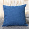 Solid Soft Cotton Linen Pillow Case Waist Cushion Cover Bags Home Car Decor - Blue