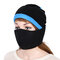 Men Women Winter Warm Windproof Multifunction Outdoor Cycling Ski Mouth Face Mask Beanie Scarf - Black