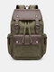 Menico Men's Washed Canvas Everyday Casual Flap Backpack Laptop Bag - Green