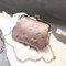  Embroidery Lock Small Chain Clutch Bag  - Pink