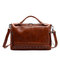Women Pu Leather Large Capacity Handbag  - Light Brown