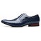 Large Size Men Stylish Leather Slip Resistant Business Formal Shoes  - Blue