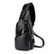 Men Large Size Outdoor USB Charging Port Chest Bag Travel Daypack Sling Bag Crossbody Bag For Men - Black