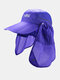 Unisex Wide Brim Summer Sunshade Face Neck UV Protection Breathable Detachable Visors Baseball Hat - Purple