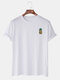 Mens Cartoon Pineapple Printed Sinple Home Casual Loose Short Sleeve T-shirt - White