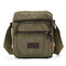 Men Casual Retro Canvas Shoulder Bags Multi-pocket Crossbody Bags - Green