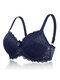 Push Up Lace Lightly Lined Breathable Bras - Blue