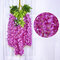 12pcs/set 100cm Artificial Flowers Silk Wisteria Fake Garden Hanging Flower Plant Vine Wedding Decor - Purple Red