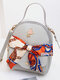Women Multi-carry Silk Scarf Bowknot Handbag Satchel Bag Crossbody Bag Backpack - Gray