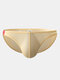 Men Super Thin Ice Silk Briefs Pure Color Pouch Seamless Small Underpant - Skin