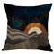 Fodere per cuscini in lino con paesaggio astratto e tramonto moderno Decorazioni per la casa - #1