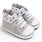 Baby Toddler Shoes Cute Comfy Non Slip Soft Lace-up Casual Canvas Shoes - Gray
