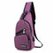 Casual Outdoor Travel USB Charging Port Sling Bag Chest Bag Crossbody Bag - Purple