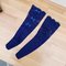 Women Summer Thin Lace Middle Tube Socks Silk Gauze Bow Socks - Navy