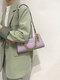 Women Crocodile Pattern Chain Shoulder Bag - Pink