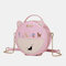 Women Crossbody Bag Cat Pattern Handbag - Pink