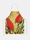 Tree And Birds Painting Pattern Cleaning Colorful Aprons Home Cooking Kitchen Apron Cook Wear Cotton Linen Adult Bibs - #08