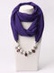 1 Pcs Chiffon Fake Pearl Decor Pendant Sunshade Keep Warm Scarf Necklace - Purple