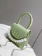 Pearls Decor Flap Embossed Mini Handbag Crossbody Bag - Green