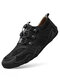 Men Vintage Leather Everyday Casual Outdoor Flats Driving Shoes - Black