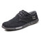 Men Old Beijing Style Canvas Breathable Lace Up Casual Driving Shoes - Gray