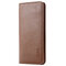 Women Men Genuine Leather Business Phone Case Card Wallet - Brown