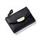 Stylish Small Short Wallet PU Leather Card Holder Coin Bag For Women - Black