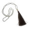 Böhmische handgemachte Schnur Perlen Kristall Quaste Anhänger Halskette Buddha Kopf Anhänger lange Halskette - 04