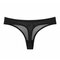 Sexy Seamless Hollow Out Ice Silk Low Rise Thongs - Black
