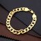 Fashion Hiphop Men Metal Chain Bracelet 10mm Gold Plating Bracelet Trendy Style - Gold