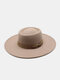 Unisex Woolen Felt Solid Color Bandage Bowknot Decoration Concave Top Fedora Hat - Coffee
