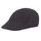 Men Winter Stripe Thickening Adjustable Cotton Warm Breathable Comfortable Vintage Beret Cap - Black