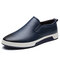Men Large Size Vintage Soft Waterproof Slip-ons Loafers - Blue
